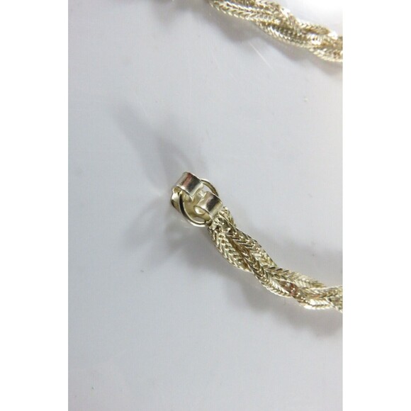 Vintage Woven Sterling Silver Link Chain Earrings 925 Italy 1 1/2" Drop - Picture 9 of 9